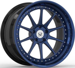 Modré stredové 3-dielne kované kolesá
