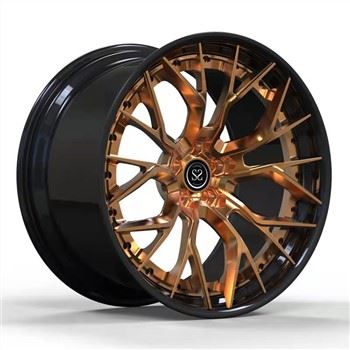 Pre Porsche 991 stupňovité 19x10 a 20x11 2-PC kované zliatinové disky 5x130 lesklá čierna plus matný bronz
